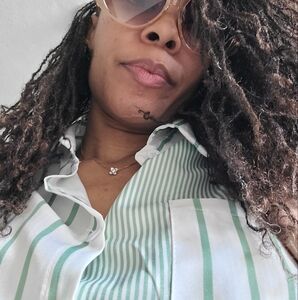 Mint Striped Short Sleeved Button Down